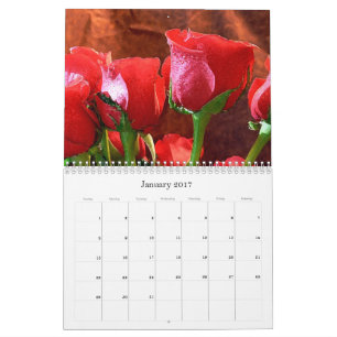 Calendário 2017-Rosas Vermelhas Calendário