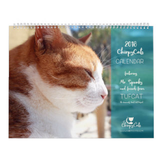 Calendário 2018 do gato - gatos Chirpy