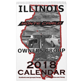 Calendário "2018" Illinois Monte - os proprietários de Carlo