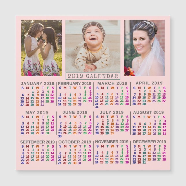 Calendário 2019 (Consulte Descrição de Nova Versão (Frente)