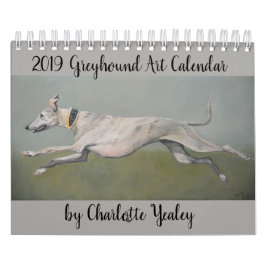 Calendário 2019 da arte do galgo por Charlotte