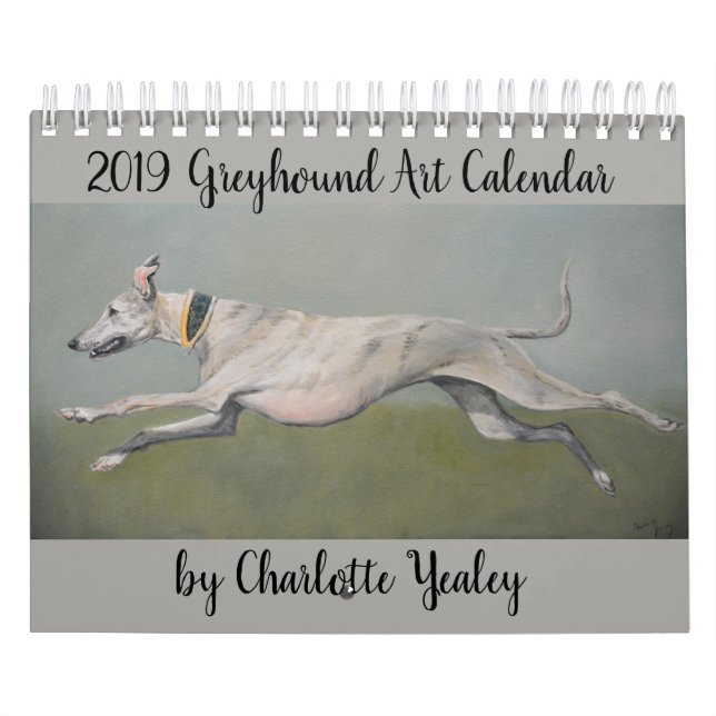 Calendário 2019 da arte do galgo por Charlotte (Capa)
