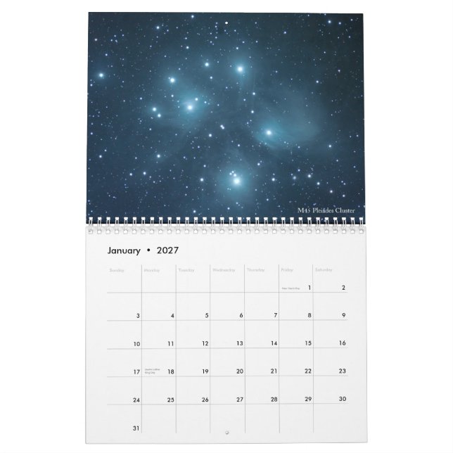 Calendário 2019 da astronomia (Jan 2027)