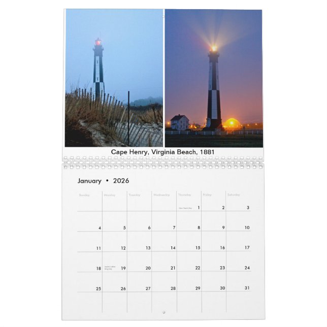 Calendário 2019 do farol (Jan 2026)
