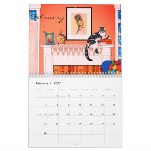 Calendário 2019 do gato pelo artista