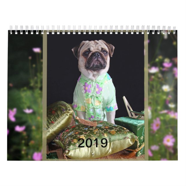Calendário 2019 do Pug (Capa)