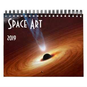 Calendário 2019 do universo da astronomia da arte