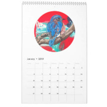 Calendário 2019 - pássaros e coelhos