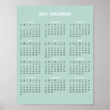 Calendário 2020 Simples E Elegante | POSTER