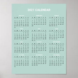 Calendário 2020 Simples E Elegante | POSTER