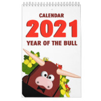 2021 Ano Do Humor De Cartoon Longhorn Touro Funny