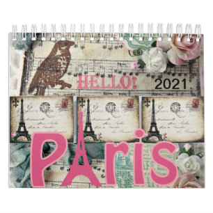 Calendário 2021 Calendar Paris, França