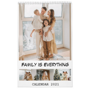 Calendário 2021 Família de Fotos Personalizadas Modernas é 