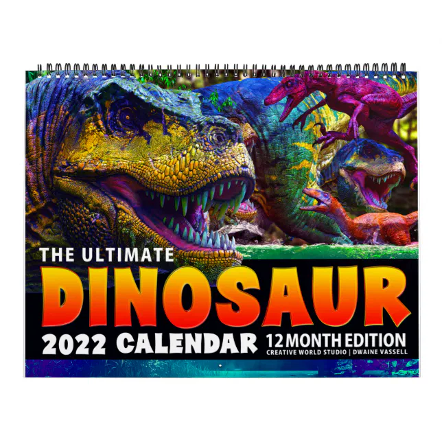 Calendário bonito dos dinossauros dos desenhos