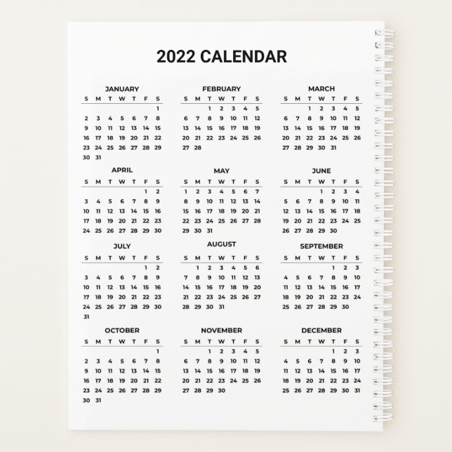 Calendário 2022 Simples, Mas Elegante | Agenda (Verso)
