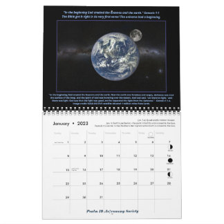 Calendário 2023 MEDIUM Psalm 19 Astronomy Society Calendar R3