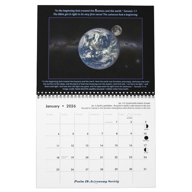 Calendário 2023 MEDIUM Psalm 19 Astronomy Society Calendar R3 (Jan 2026)