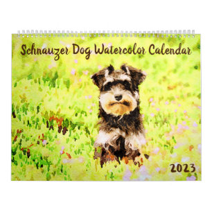 Calendário 2023 Miniatura Schnauzer Cachorro Mama Proprietári
