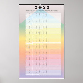 Calendário 2023 - Poster do planejador da Lua