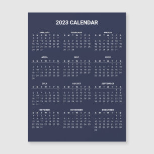 Calendário 2023 Simples E Elegante Cartão magnét