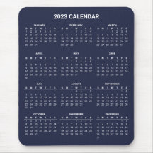 Calendário 2023 Simples E Elegante | Mousepad