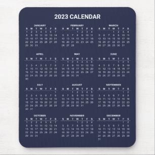Calendário 2023 Simples E Elegante   Mousepad