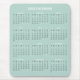 Calendário 2023 Simples E Elegante Mousepad