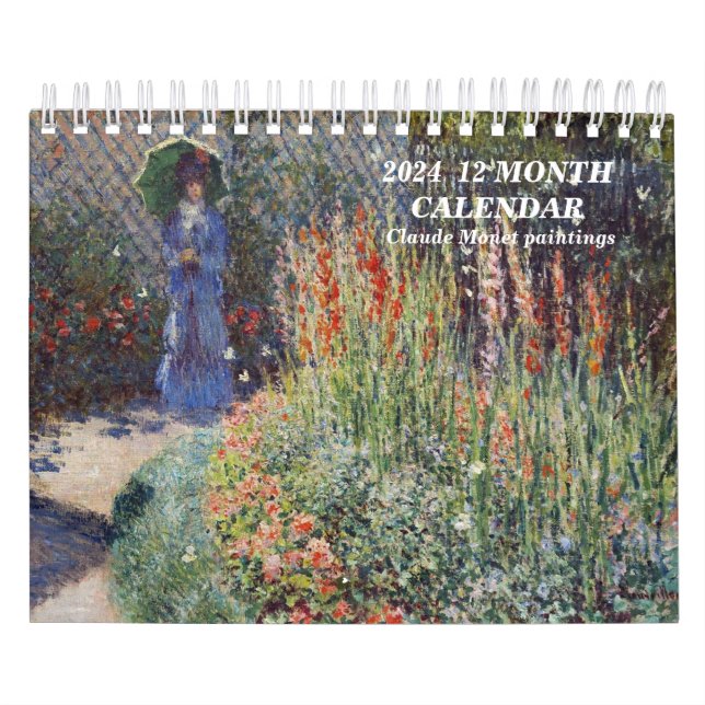 Calendário 2024  12 MONTH CALENDAR Claude Monet paintings (Capa)