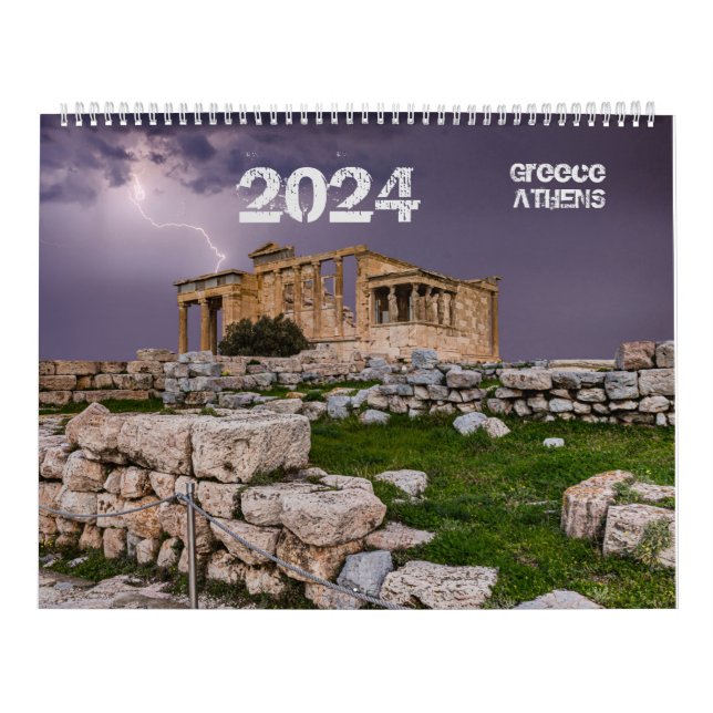Calendário 2024 ano com fotografia de Atenas, Gréc (Capa)