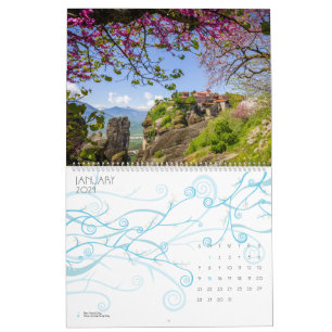 Calendário 2024 ano, Meteora, Grécia, Europa