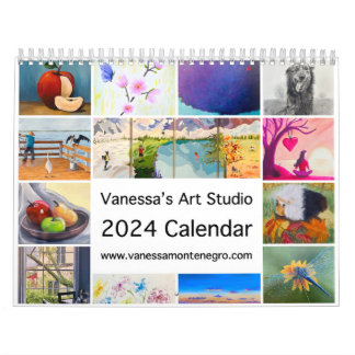 Calendário 2024 Art Calendar Vanessa's Art Studio