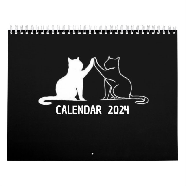 calendário 2024 - calendário preto e branco 2024 (Capa)