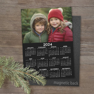 Calendário 2024 com Cartão Magnético Branco Foto P