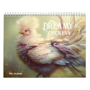 Calendário 2024 Dreamy Chickens Fantasy Art Calendar