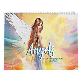Calendário 2025 Angels Fantasy Art Uplifting Cotes Personaliz