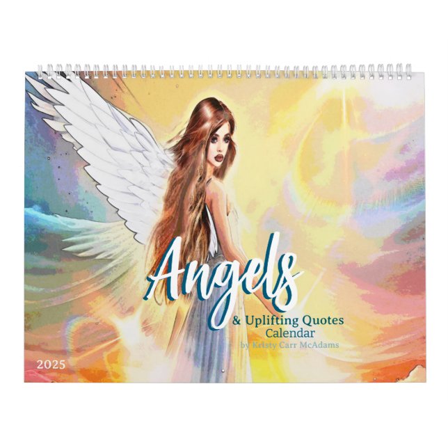 Calendário 2025 Angels Fantasy Art Uplifting Cotes Personaliz (Capa)