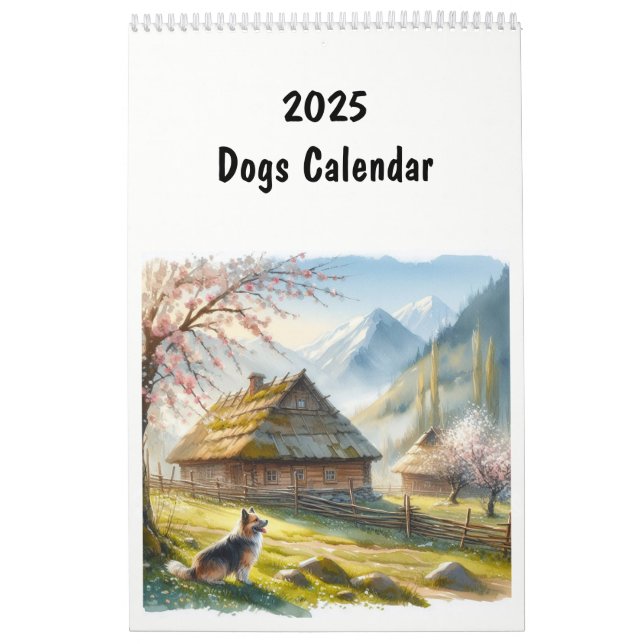 Calendário 2025 Animais Divertidos De Criação De Cães (Capa)