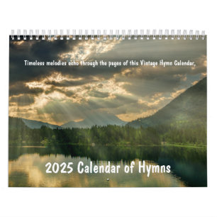 Calendário 2025 Christian Vintage Hymn Lyrics