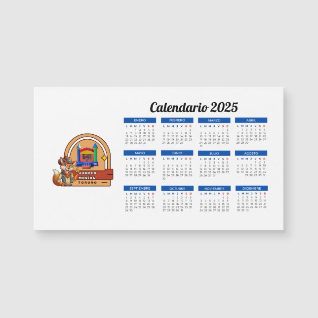 Calendario 2025 con logo (Frente)
