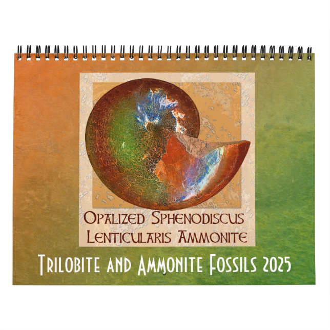 Calendário 2025 da Trilobite e Ammonite Fóssil (Capa)