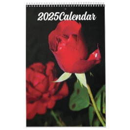 Calendário 2025 Flores Vermelhas
