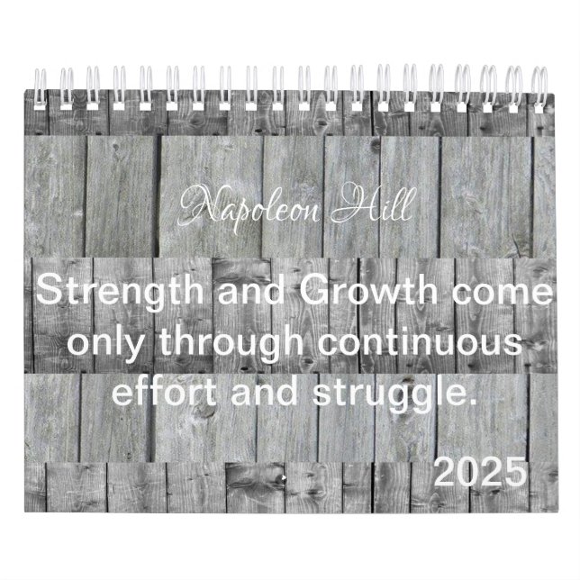 Calendário 2025 Napoleon Hill, Stength and Growth (Capa)