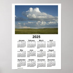 Calendário 2025 Nebraska Sandhills por Janz Poster