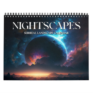 Calendário 2025 Noites 2 Paisagem Espacial Surreal Arte