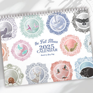 Calendário 2025 Nomes de Lua Inteira Ilustrados