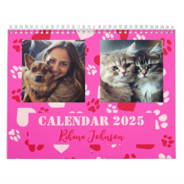 Calendário 2025 Personalizável Duas Fotos, Nome, R