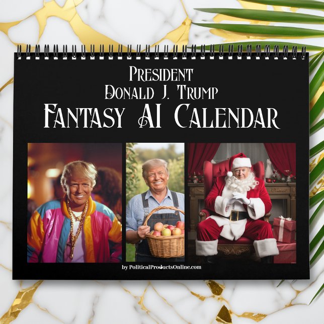Calendário 2025 Presidente Donald J Trump AI Fantasy Foto (New Donald Trump AI Photo 2025 Calendar)