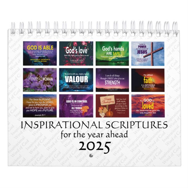 Calendário 2025 SCRIPTURES INSPIRATIVOS Bíblia cristã (Capa)