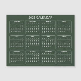 Calendário 2025 Simples E Elegante | Cartão Magnét