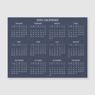 Calendário 2025 Simples E Elegante Cartão Magnét